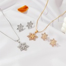 neue einfache mikroeingelegte Diamant Schneeflocke Anhnger Halskette Schneeflocke Ohrringe Setpicture11