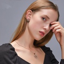 neue einfache mikroeingelegte Diamant Schneeflocke Anhnger Halskette Schneeflocke Ohrringe Setpicture14
