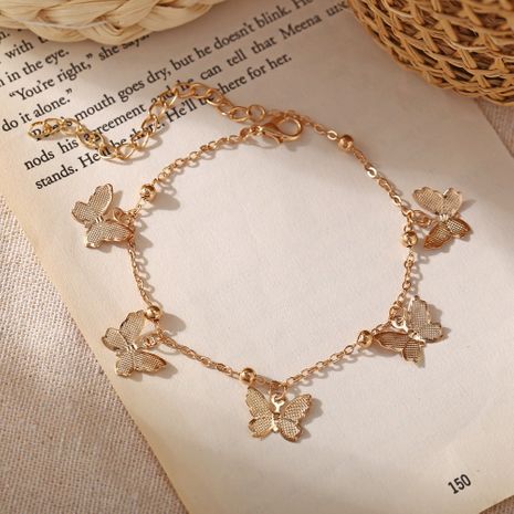 Fashion new beach hollow butterfly alloy pendant handmade anklet's discount tags