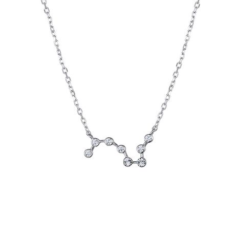 Korean new simple fashion 925 silver inlaid zircon constellation necklace for women NHTF248571's discount tags
