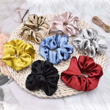 Korean pure color mercerized satin hair ring handmade cloth ponytail hair rope wholesale nihaojewelry's discount tags