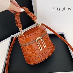 popular fold handbag new crocodile texture bucket shoulder messenger bag wholesale