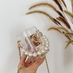 new acrylic pearl shoulder fashion transparent cosmetic box trend change small handbag