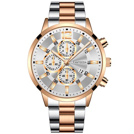 hot-selling large dial three-eye six-hand  fashion calendar men's steel band business watch  NHSS249094's discount tags