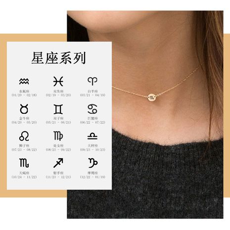hot-saling lettering constellation 316LStainless steel pendant necklace's discount tags