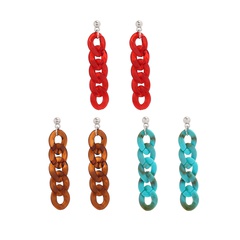 new simple multicolor three-color acrylic hanging ring tassel earrings 3 pairs