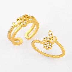 hot style zircon ring love ring butterfly flower ring wholesale