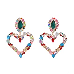 exaggerated heart-shaped diamond fashion geometric alloy earrings for women