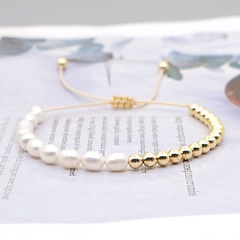 Fashion niche rainbow millet bead simple wild natural pearl bracelet for women