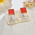 Occident alloy Inlaid precious stones Earrings  triangle  NHBQ0153picture5