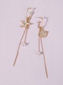 asymmetric star and moon long tassel earrings wholesalepicture7