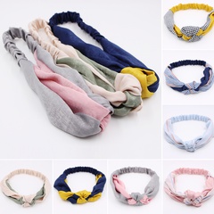 Korean  knot wide-brimmed cross retro middle knotted headband wholesale