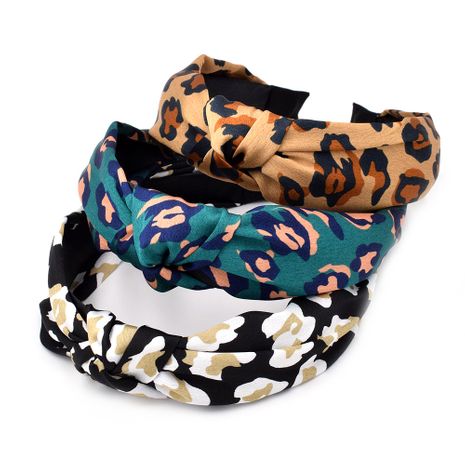 new leopard print  women fabric wide-side knotted headband wholesale NHCL250003's discount tags