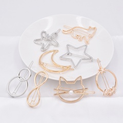 hot sale geometric metal hairpin side clip ponytail triangle circle cat hairpin wholesale