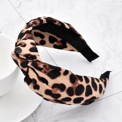 new suede leopard print hair headband exaggerated headwear wholesale