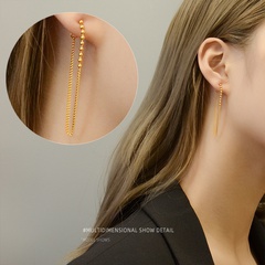 long ear line titanium steel 18K real gold anti-allergic earrings wholesale