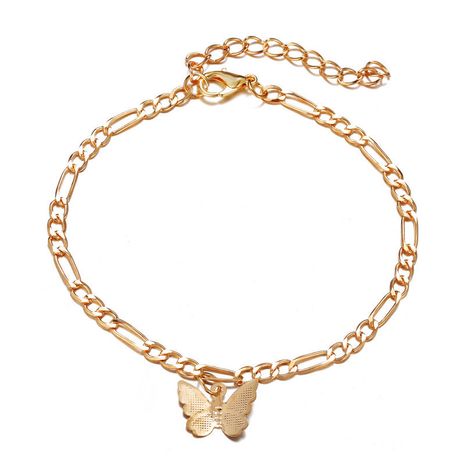 New Butterfly Pendant Chain Anklet Creative Retro Simple Alloy Anklet Wholesale's discount tags