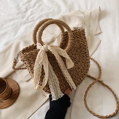 Summer popular woven handbags new fashion one-shoulder straw woven messenger bag wholesale