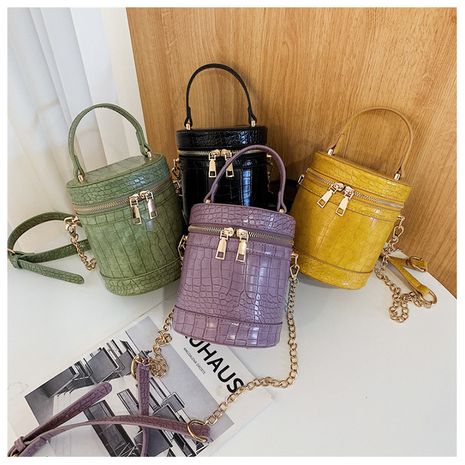 new portable crossbody summer texture crocodile pattern chain bucket bag wholesale's discount tags