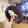 Koreanische neue Qualitt Grohandel Bronzier stoff Nhte Kunstleder PU Kreuz Haken breit krempigen Stirnband Stirnband drcken Haar Frauenpicture5