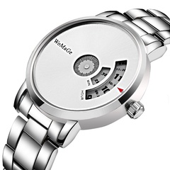 Fashion Turntable Alloy Quartz Steel Band Watch Silver Steel Band  Couple Watch wholesale
