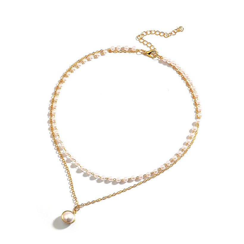 Bijoux Fantaisie Colliers | Nouveau Collier De Perles Simple Double CoucheLa Mode En Gros Nihaojewelry - XX15091