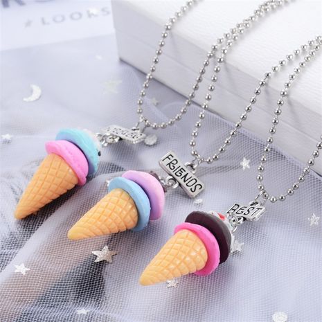 nouveau collier de cône de boule de crème glacée de dessert de simulation d'argile molle en trois dimensions en gros nihaojewelry's discount tags