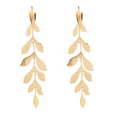 Korean creative alloy willow leaf multi-layer long earrings wholesale nihaojewely