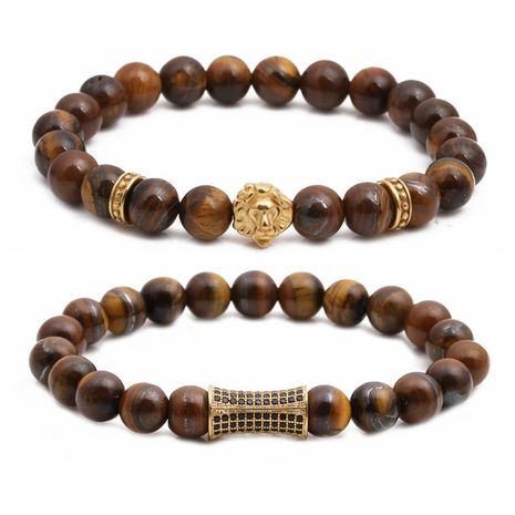 creative new tiger eye pierre tête de lion petite taille perlé bricolage bracelet ensemble en gros nihaojewelry NHYL240554's discount tags