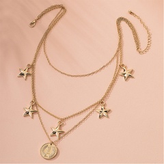 Retro multilayer necklace star coin pendant trend necklace wholesale nihaojewelry
