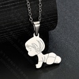 TitaniumStainless Steel Fashion Geometric necklace  Boy steel color NHHF1200Boysteelcolorpicture10
