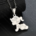 TitaniumStainless Steel Fashion Geometric necklace  Boy steel color NHHF1200Boysteelcolorpicture5
