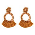 Cloth Fashion Tassel earring  Brown NHJQ11050Brownpicture8