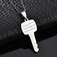 TitaniumStainless Steel Fashion Geometric necklace  Letter key steel NHHF1188Letterkeysteelpicture11