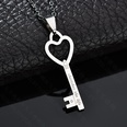 TitaniumStainless Steel Fashion Geometric necklace  Letter key steel NHHF1188Letterkeysteelpicture14