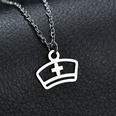 TitaniumStainless Steel Fashion Geometric necklace  Nurse cap steel color NHHF1184Nursecapsteelcolorpicture11