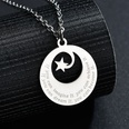 TitaniumStainless Steel Korea Geometric necklace  Moon star steel NHHF1174Moonstarsteelpicture19