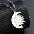 TitaniumStainless Steel Korea Geometric necklace  Moon star steel NHHF1174Moonstarsteelpicture27