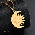 TitaniumStainless Steel Korea Geometric necklace  Moon star steel NHHF1174Moonstarsteelpicture28