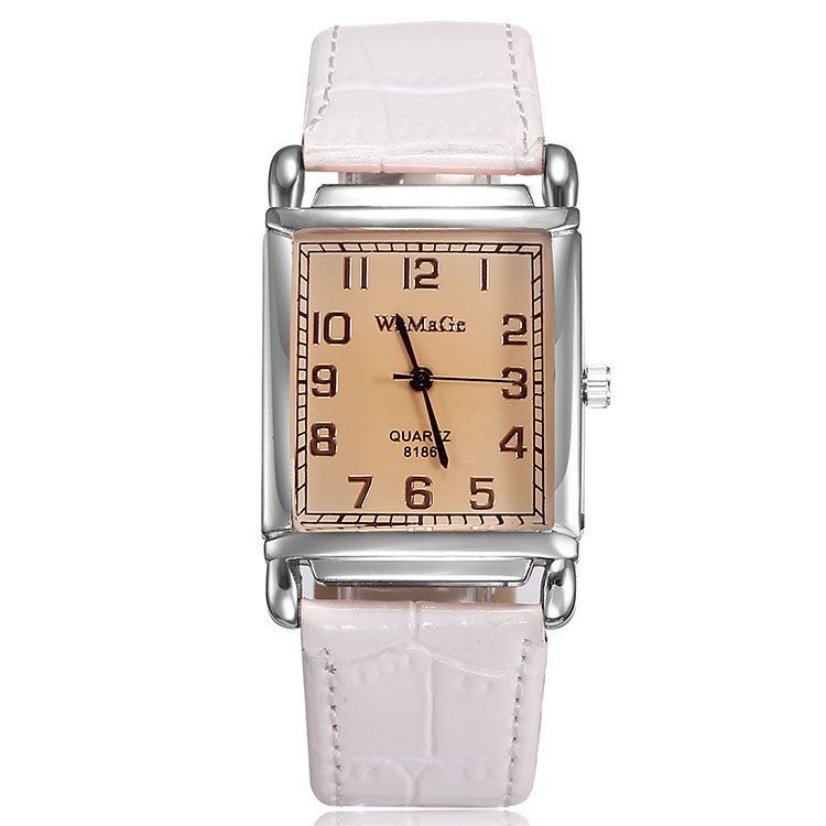 Fashion square belt watch brown glass mirror quartz casual wrist watch wholesale