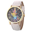 Fashion gold shell casual ladies belt quartz colorful fivepointed star horse unicorn pattern watch wholesalepicture11
