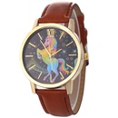 Fashion gold shell casual ladies belt quartz colorful fivepointed star horse unicorn pattern watch wholesalepicture12