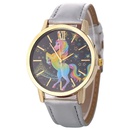 Fashion gold shell casual ladies belt quartz colorful fivepointed star horse unicorn pattern watch wholesalepicture13