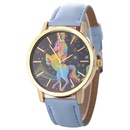 Fashion gold shell casual ladies belt quartz colorful fivepointed star horse unicorn pattern watch wholesalepicture14