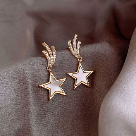 Mode Fünfzackige Stern Sterlingsilber neue trendige koreanische Ohrringe für Frauen's discount tags