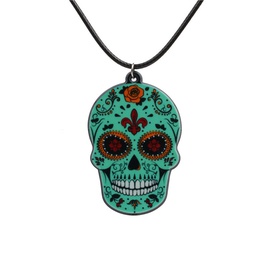 Acrylic Fashion Skeleton Skull necklace  green NHYL0266greenpicture5