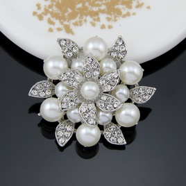 Alloy Fashion Flowers brooch  White kAa021A NHDR3004WhitekAa021Apicture2