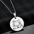 TitaniumStainless Steel Fashion Cartoon necklace  Steel color NHHF1020Steelcolorpicture3