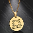 TitaniumStainless Steel Fashion Cartoon necklace  Steel color NHHF1020Steelcolorpicture6