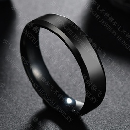 TitaniumStainless Steel Simple Geometric Ring  Black5 NHHF0988Black5picture54